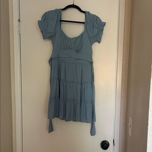 Light Blue Short Sleeve Dress